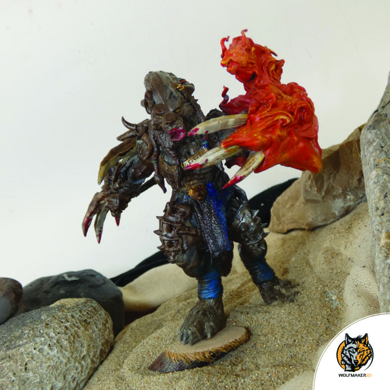 werewolf lycan creature beastman design printed painted